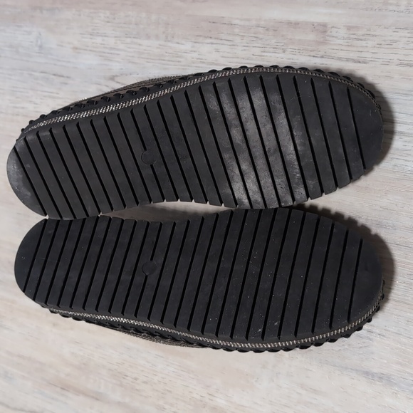 Metallic crystal gemstone slip-on sneakers loafers black silver sz 6 - 6.5 - Picture 6 of 6